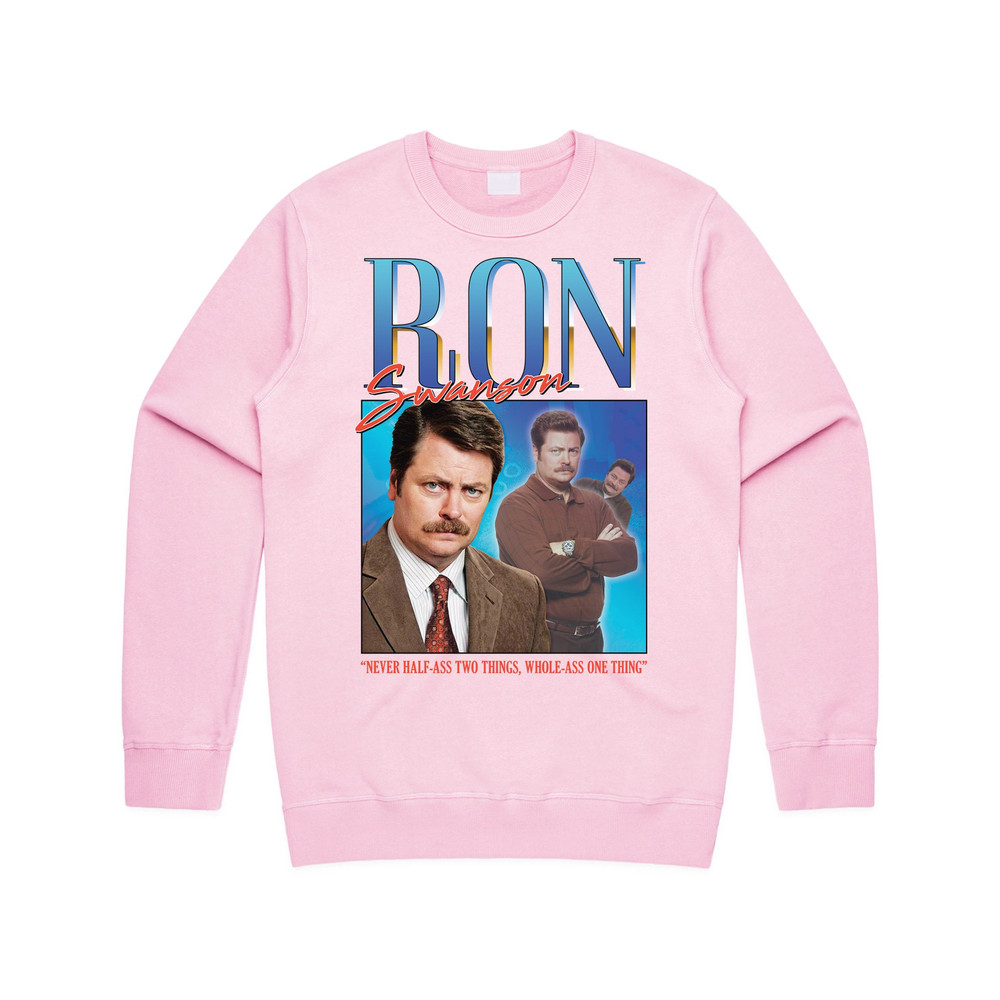 Ron Swanson Homage Jumper Sweater Sweatshirt Parks & Rec Funny Retro 90's Gift - 4.jpg