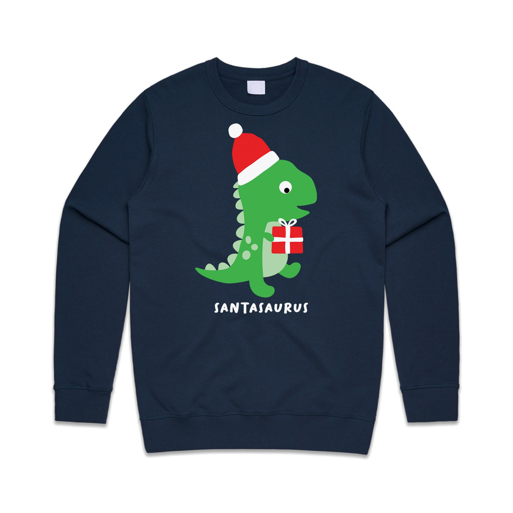 Santasaurus Jumper Sweater Sweatshirt Christmas Xmas Santa Dinosaur T-Rex Kids Childrens Youth Cute Funny Gift - 2.jpg
