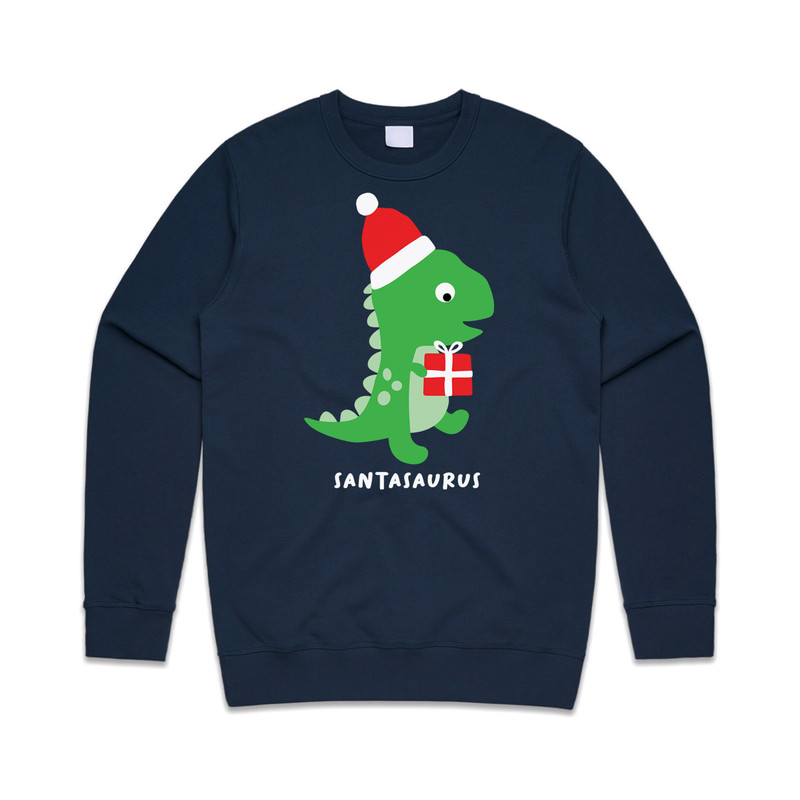 Santasaurus Jumper Sweater Sweatshirt Christmas Xmas Santa Dinosaur T-Rex Kids Childrens Youth Cute Funny Gift - 2.jpg