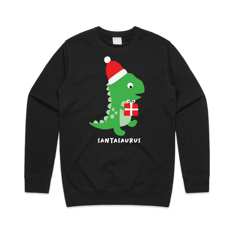 Santasaurus Jumper Sweater Sweatshirt Christmas Xmas Santa Dinosaur T-Rex Kids Childrens Youth Cute Funny Gift - 3.jpg