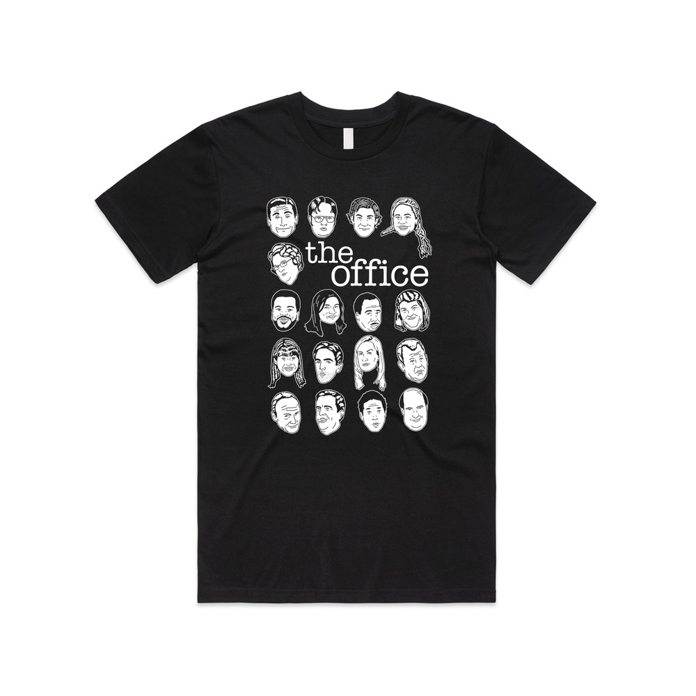 The US Office Character Faces T-shirt Tee Top Michael Scott Dwight Schrute Funny - 1.jpg