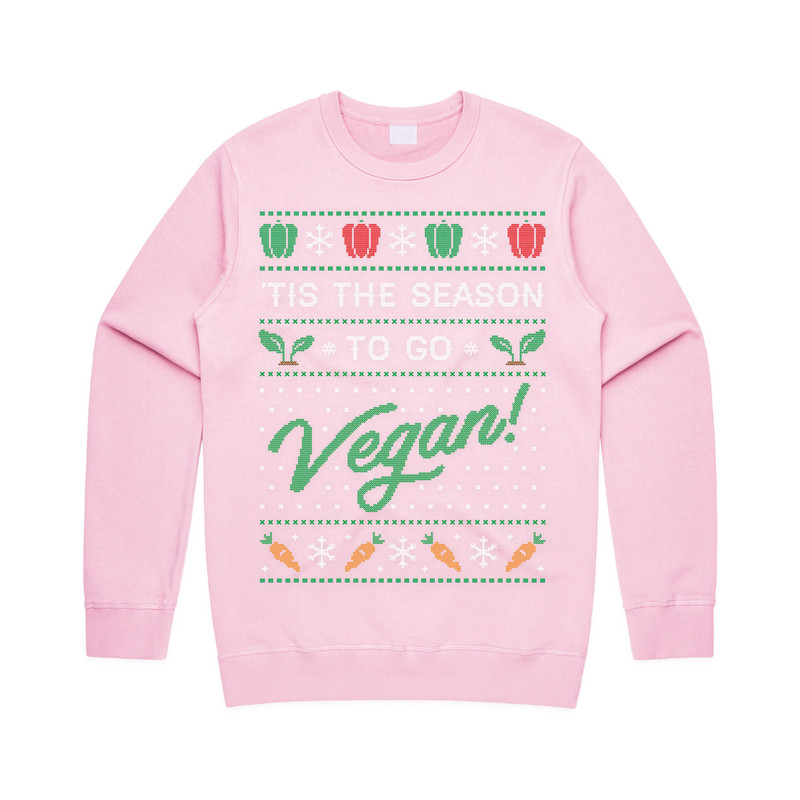 Tis The Season To Go Vegan Jumper Sweater Sweatshirt Christmas Xmas Vegetarian Health Fitness - 3.jpg