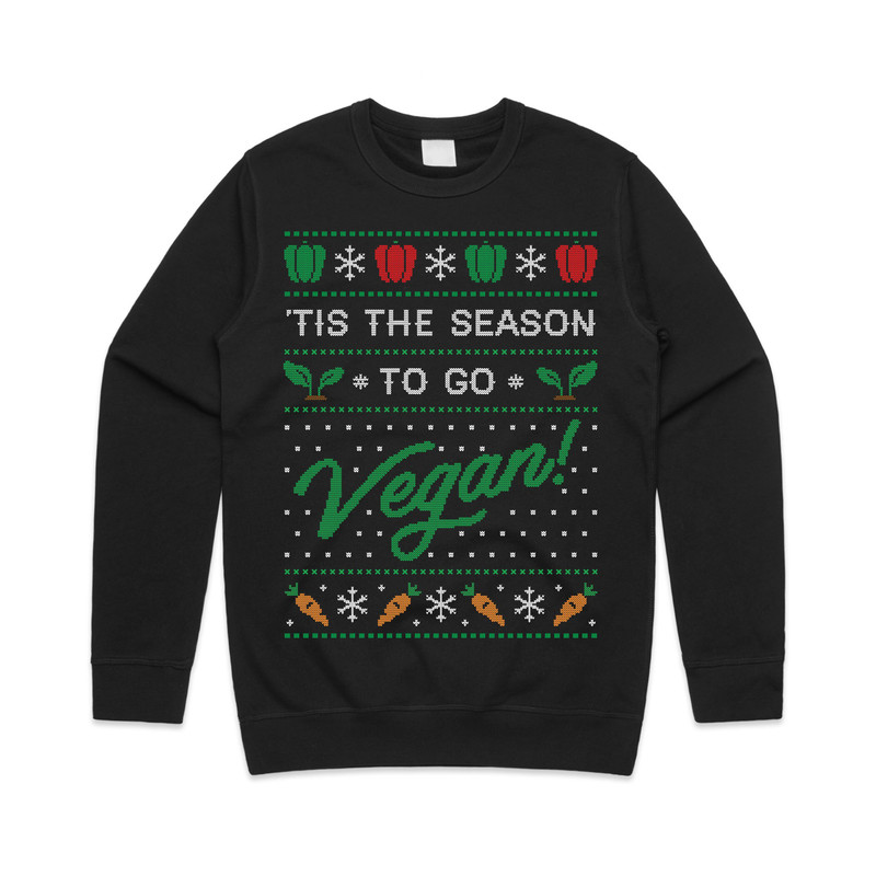 Tis The Season To Go Vegan Jumper Sweater Sweatshirt Christmas Xmas Vegetarian Health Fitness - 4.jpg