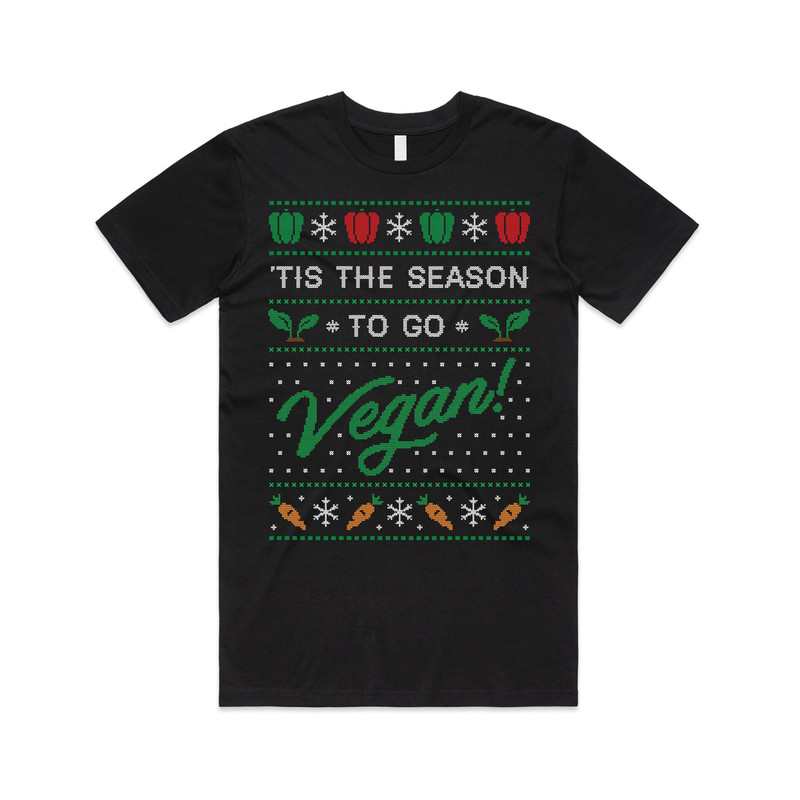 Tis The Season To Go Vegan T-shirt Tee Top Christmas Xmas Vegetarian Health Fitness - 4.jpg