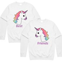 unicorn best friends matching jumper sweater sweatshirt set babes bffs squad funny gift