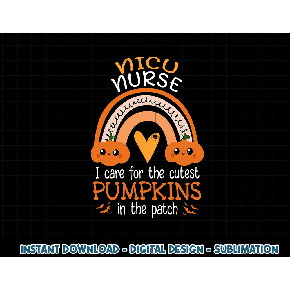 Rainbow NICU Nurse Cutest Pumpkins In The Patch Halloween RN png, sublimation copy.jpg