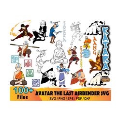 100 avatar the last airbender svg, aang svg, anime svg, manga svg