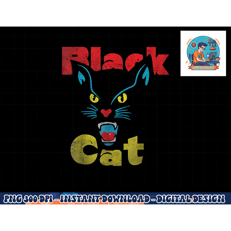 Retro Black Cat Retro Fireworks Vintage Halloween 70s png, sublimation copy.jpg