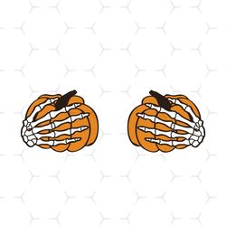 bony hand with pumpkins svg, halloween svg, pumpkin svg, skeleton svg