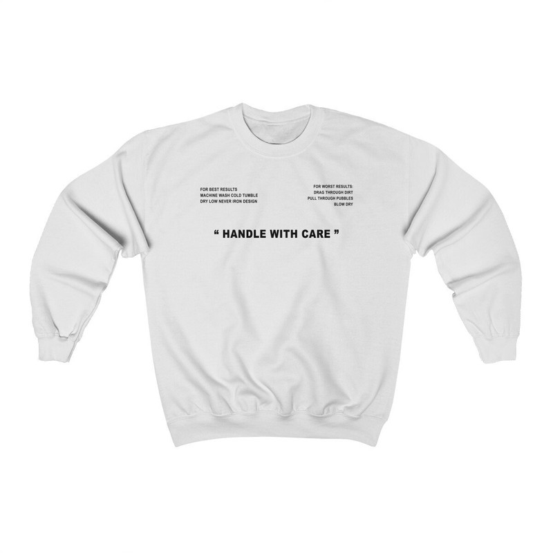 Handle With Care Sweatshirt  Oversized sweatshirt  Aesthetic sweatshirt  Cute sweater 90s Shirt  Tumblr Clothing - UNISEX - 2.jpg