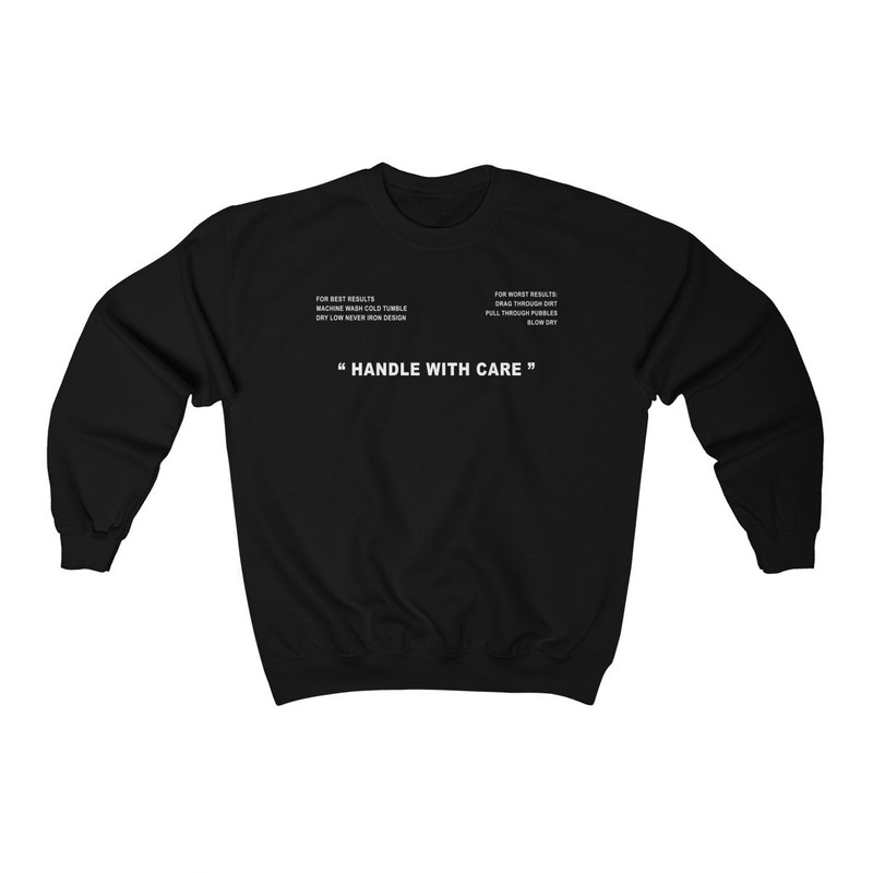 Handle With Care Sweatshirt  Oversized sweatshirt  Aesthetic sweatshirt  Cute sweater 90s Shirt  Tumblr Clothing - UNISEX - 3.jpg
