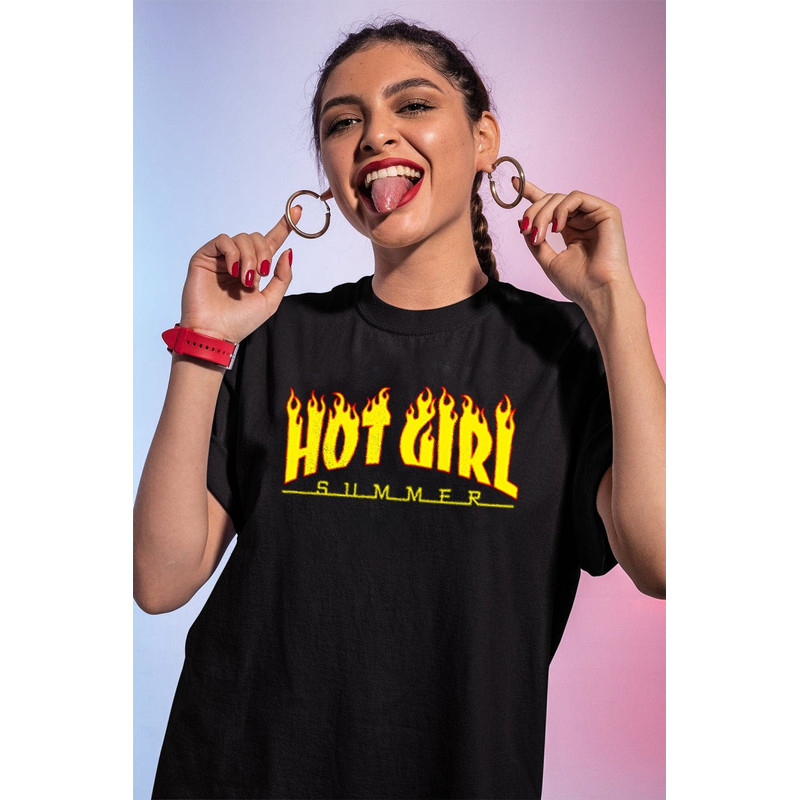 Hot Girl Summer Thrasher Oversized T-shirt Aesthetic Shirt Festival Outfit Summer 2021 shirt 90s Vintage Shirt Tumblr Clothing - 1.jpg