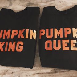 pumpkin queen - pumpkin king, couple shirts, cute his and her halloween, matching halloween, halloween 2023, sweatshirt,