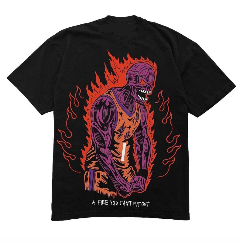Suns x Warren Lotas “ A Fire you can’t put out ” Purple Skeleton T-shirt Suns in 4 , Phoenix Suns Shirt , Suns shirt, Devin booker t shirt - 1.jpg