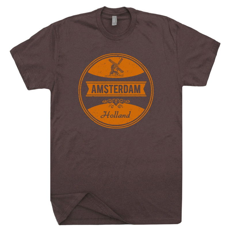 Amsterdam T Shirt Vintage Amsterdam Graphic Shirts Marijuana Shirts Holland Denmark Tee Netherlands Dutch Soccer Flag Women Men Beer Bar Pub - 2.jpg