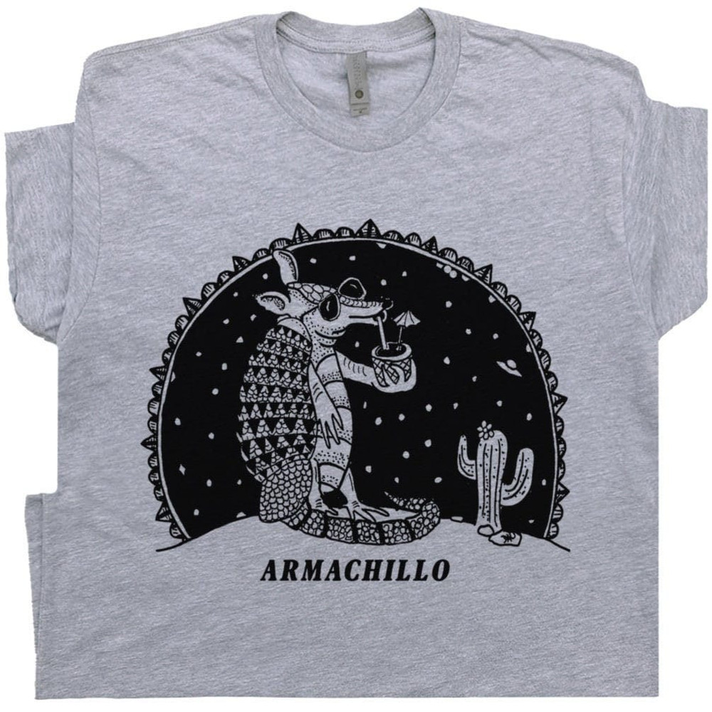 Armadillo T Shirt Armachillo Shirt Weird Cool UFO Tee Santa Fe Roswell Mens Womens Funny Vintage Graphic Tee Tequila Alcohol Margarita Shirt - 1.jpg