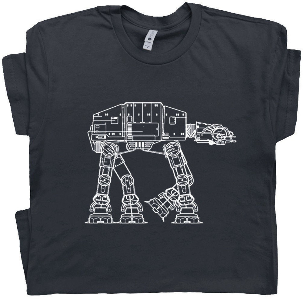 At-At T Shirt Geek Shirts Cool Retro Shirts Vintage 80s Movie Tee Science Fiction Shirts Darth Vader Shirt Graphic For Mens Womens Kids - 1.jpg