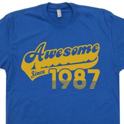 awesome since 1987 t shirt funny 36th birthday t shirt gift funny mens womens vintage 1987 shirt birthday shirts vintage
