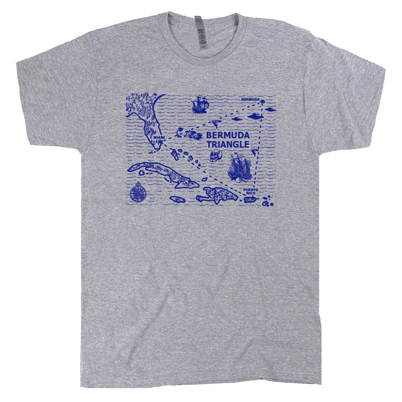 Bermuda Triangle Map T Shirt Caribbean Shirt Cool UFO Shirts Alien Abduction Tee Vintage Sailing Shirts Bermuda Shirt Area 51 TShirt - 2.jpg