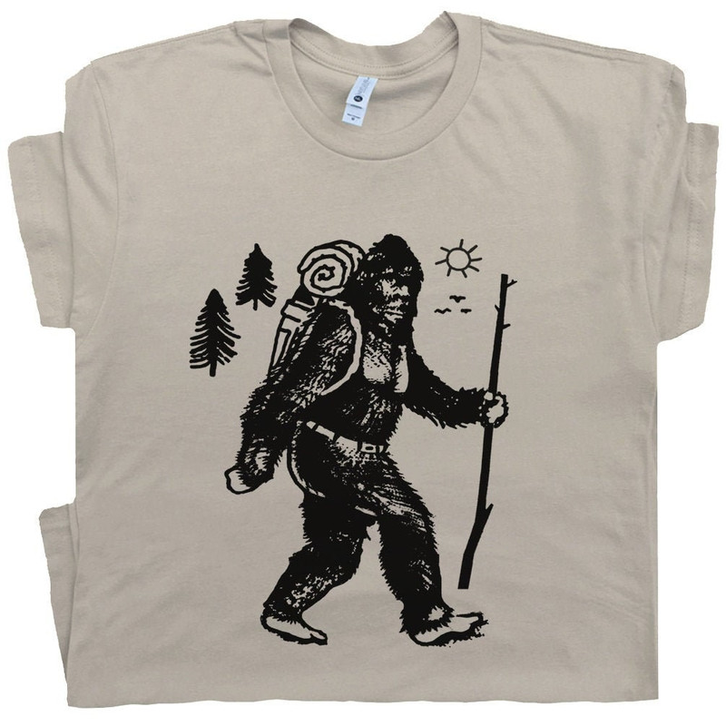 Bigfoot Camping T Shirt Sasquatch Hiking Shirt Hiker Shirts Backpacking Tee Appalachian Trail For Womens Mens Kids Yellowstone National Park - 1.jpg