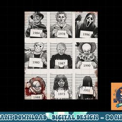 retro halloween creepy legends killers mugshots horror fan png, sublimation copy