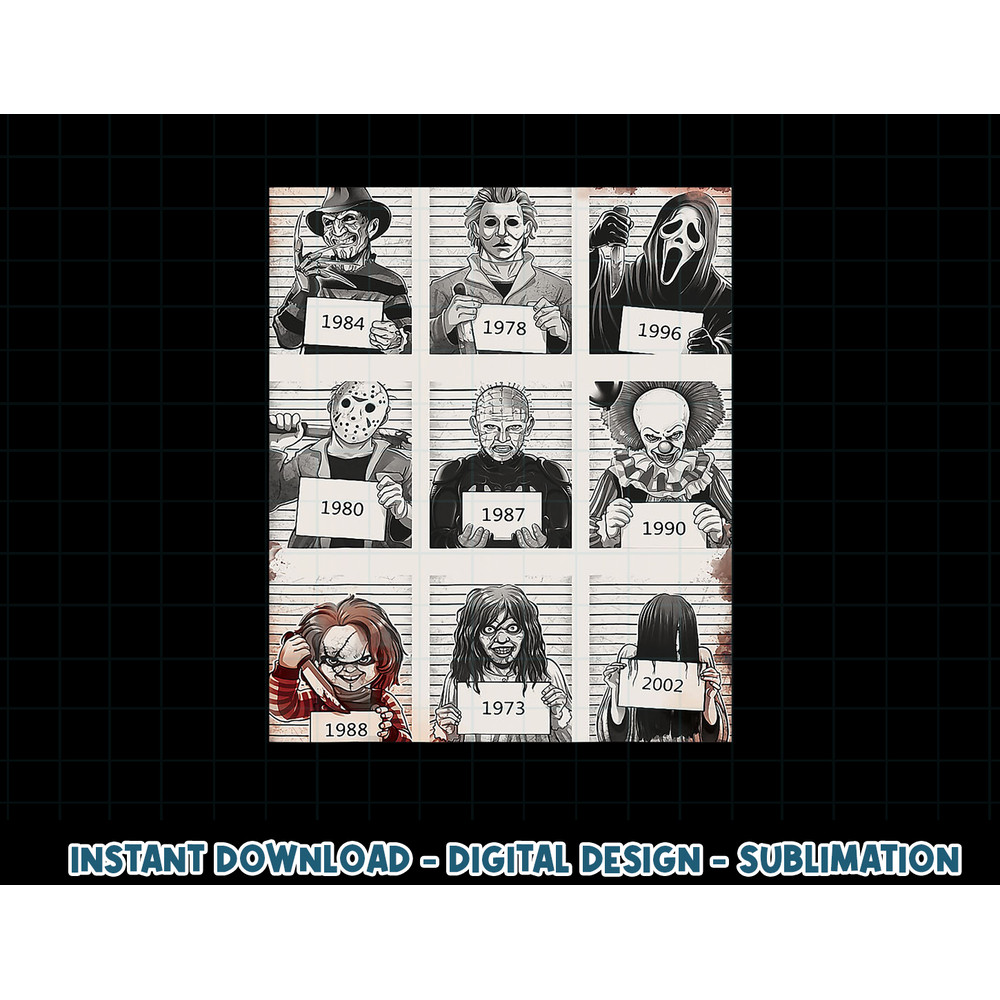 Retro Halloween Creepy Legends Killers Mugshots Horror Fan png, sublimation copy.jpg