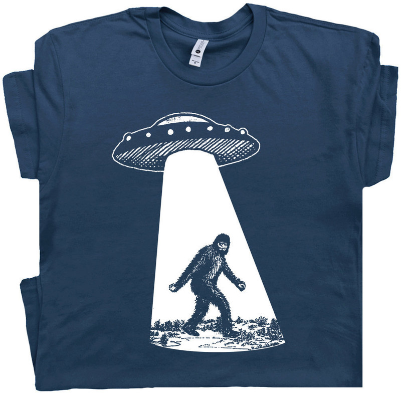 Bigfoot T Shirt UFO Shirt Funny T Shirts Alien Abduction Weird Graphic Tee Sasquatch TShirt Really Cool Cryptid Cryptozoology Unique Novelty - 1.jpg