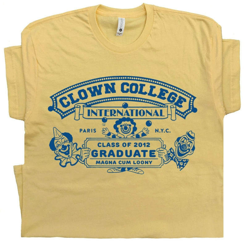 Circus Shirts Clown College T Shirt Vintage Clown Shirt Retro Weird Graphic Tee Pennywise It Juggling Balls Mask Cute For Men Women Kids - 1.jpg