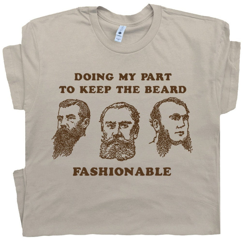 Cool Beard T Shirt Funny Beard Graphic Shirts Vintage Hipster Barber Shop T Shirt With Saying Moustache Pun Humor Shirt Retro Beard Tee - 1.jpg