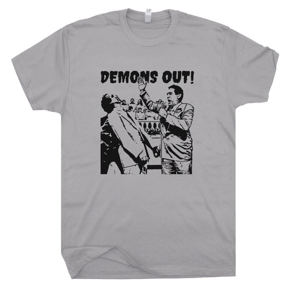 Demons Out T Shirt Weird T Shirt Occult Shirts Funny The Exorcist Satan Atheist Shirt Vintage Cult Horror Movie Shirts For Men Women - 2.jpg