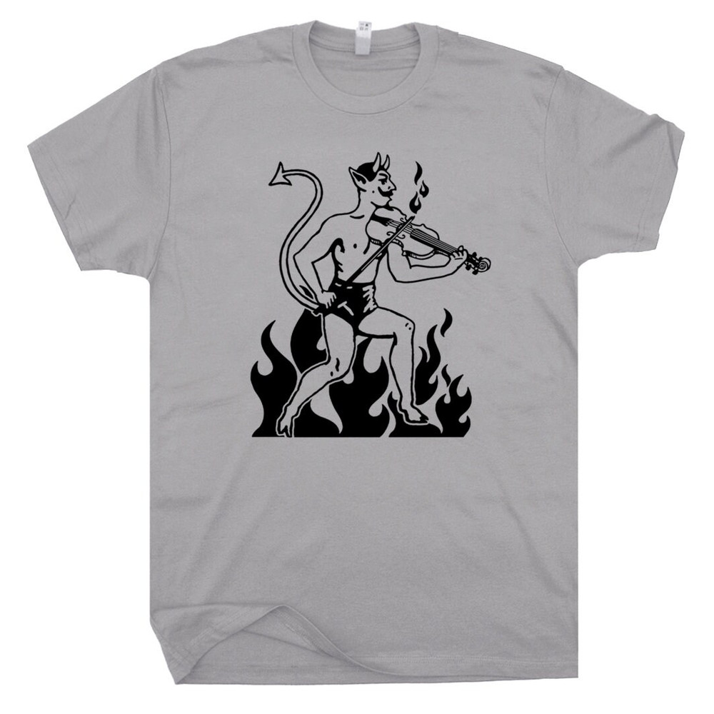 Devil T Shirt Playing Fiddle T shirt Bluegrass T Shirt Banjo T Shirt Mens Womens Charlie Band Tee Vintage Devil Tattoo Cool Graphic T Shirt - 2.jpg