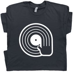 dj t shirt dope dj spinning vinyl record funny retro graphic tee cool vintage technics design 80s headphones turntable f