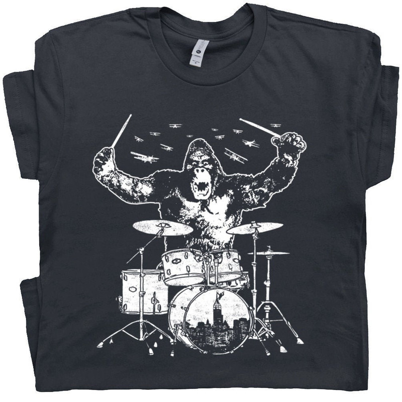 Drum T Shirt Cool T Shirt Drumming Shirt Drummer Tee Drums Set T Shirt Funny Vintage Guitar Monster Rock Gift For Men Women Kids Teen TShirt - 1.jpg