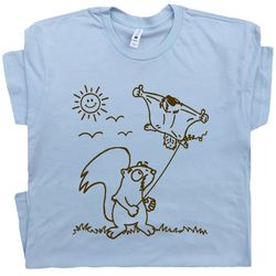 flying squirrel t shirt funny shirts for men women kids cool graphic tee cute squirrel shirts vintage t shirt retro cart