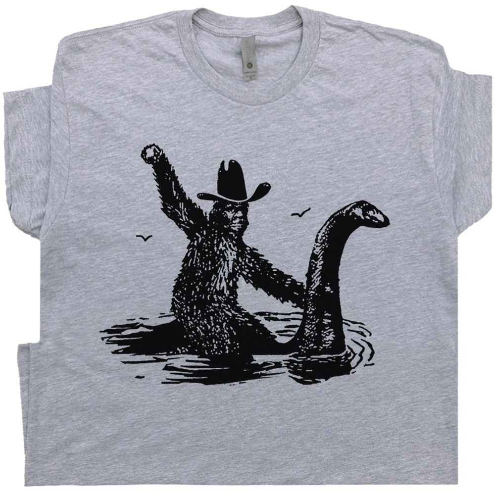 Funny T Shirts Cool T Shirt Bigfoot Shirts Hilarious Loch Ness Monster Really Vintage Graphic Retro Novelty Humorous Tee For Men Women - 1.jpg