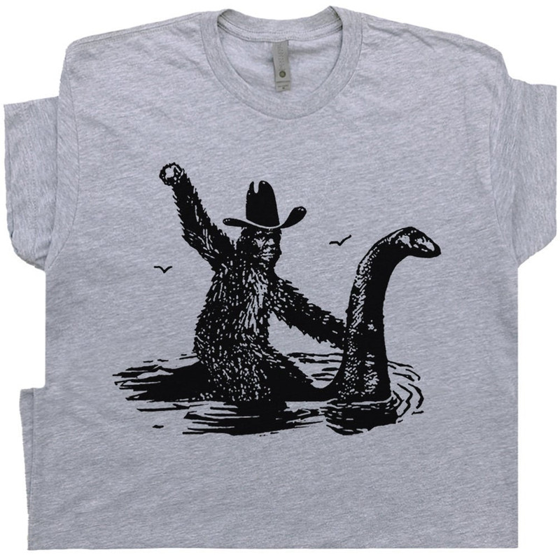 Funny T Shirts Cool T Shirt Bigfoot Shirts Hilarious Loch Ness Monster Really Vintage Graphic Retro Novelty Humorous Tee For Men Women - 1.jpg
