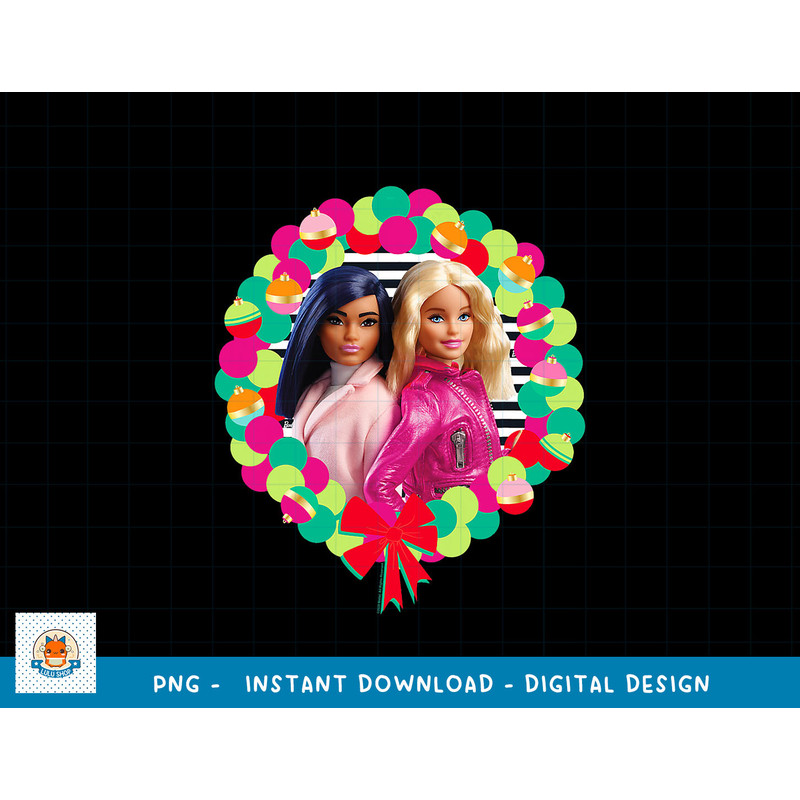 Barbie Holiday Friends Wreath png, sublimation copy.jpg