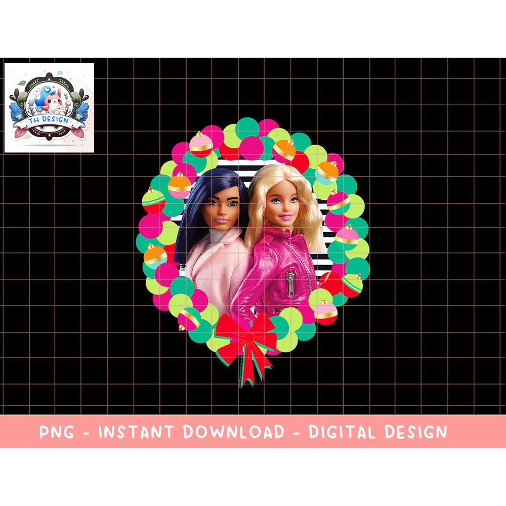 Barbie Holiday Friends Wreath png, sublimation copy.jpg