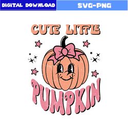 Cute Little Pumpkin Svg, Halloween Pumpkin Svg, Pumpkin Svg, Retro Halloween Svg, Halloween Svg, Png Digital File