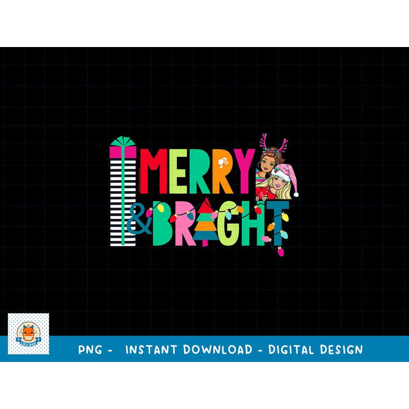 Barbie Holiday Merry Bright png, sublimation copy.jpg