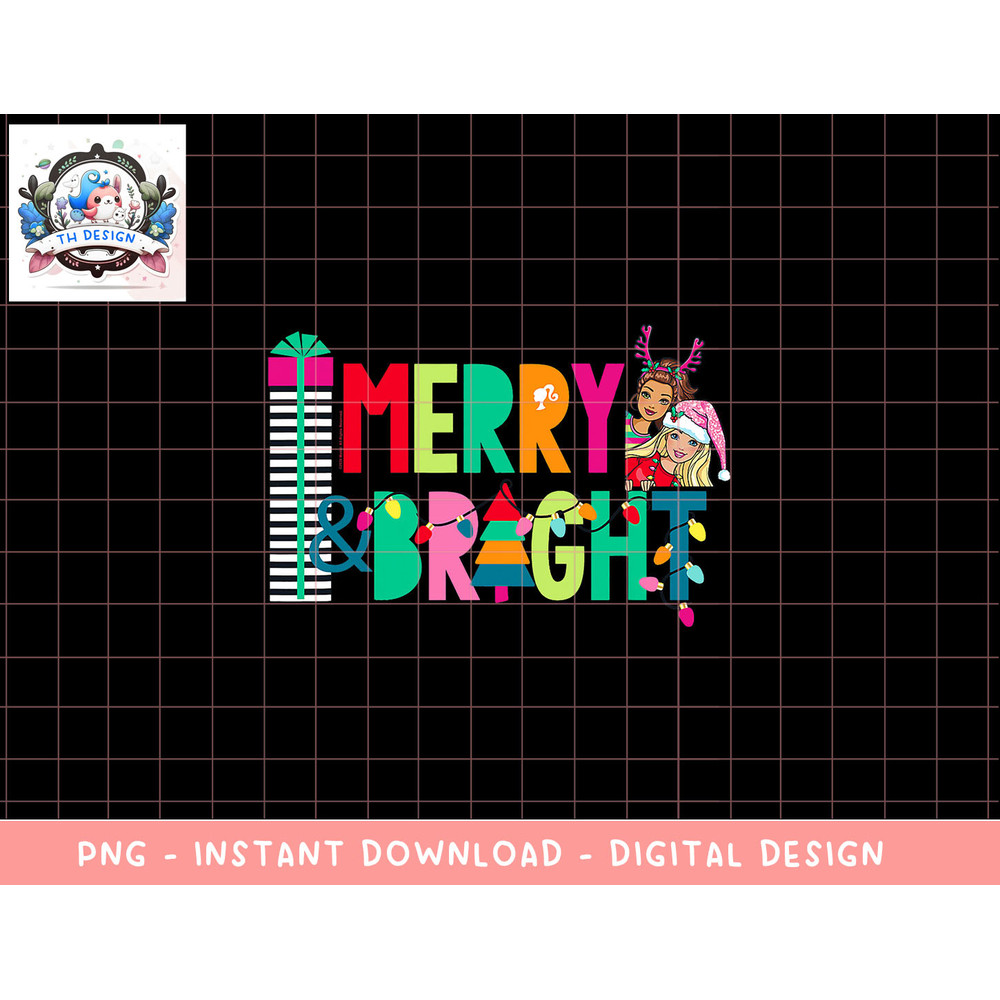 Barbie Holiday Merry Bright png, sublimation copy.jpg