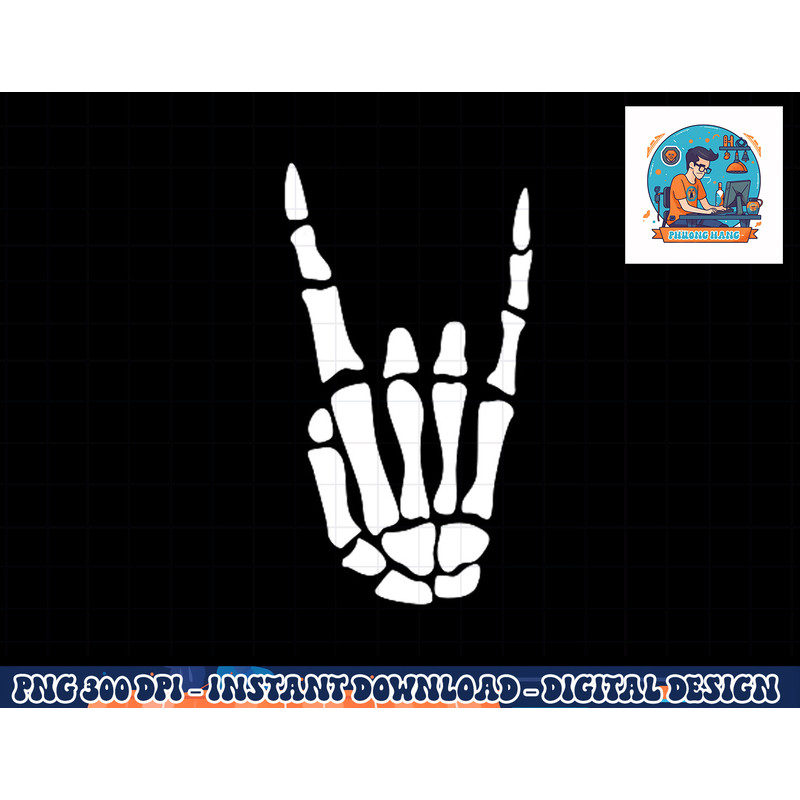Rock On Skeleton Hand Sign - Minimalistic Halloween Costume png, sublimation copy.jpg
