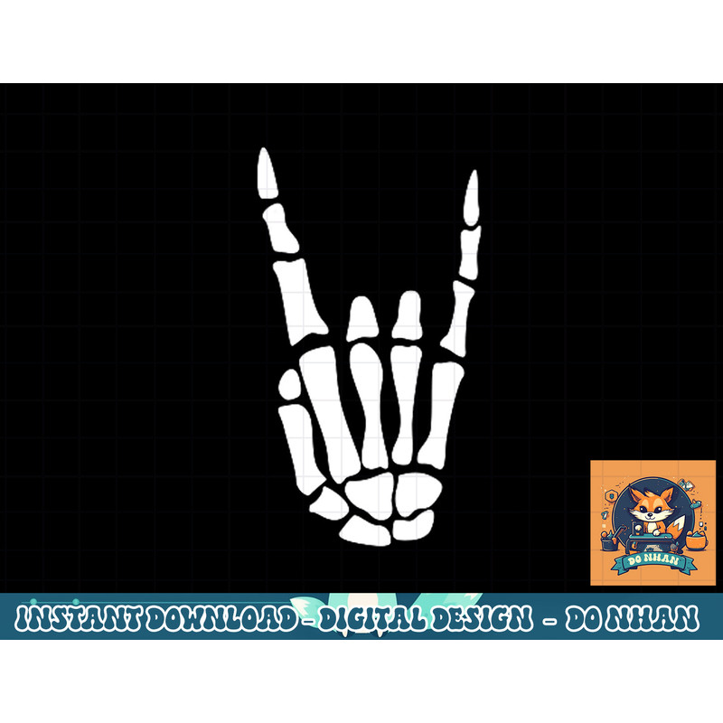 Rock On Skeleton Hand Sign - Minimalistic Halloween Costume png, sublimation copy.jpg