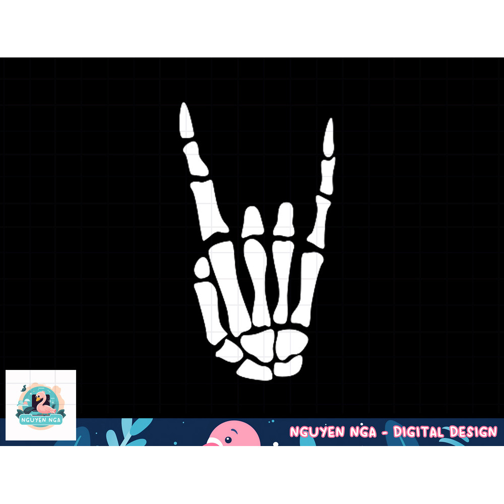 Rock On Skeleton Hand Sign - Minimalistic Halloween Costume png, sublimation copy.jpg