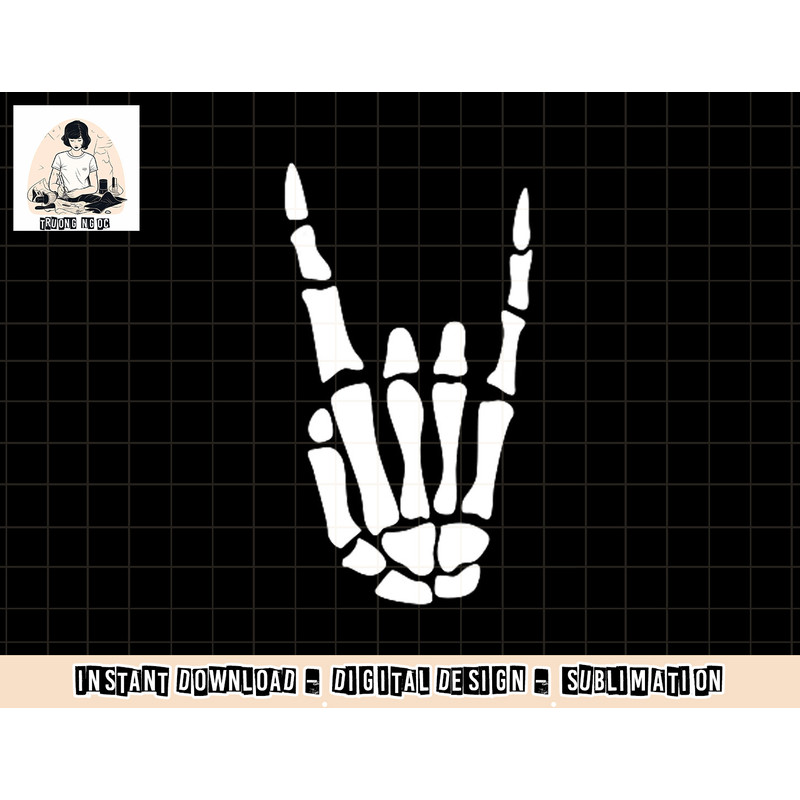Rock On Skeleton Hand Sign - Minimalistic Halloween Costume png, sublimation copy.jpg