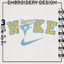 Nike Long Island University Sharks Embroidery Designs, NCAA Embroidery Files, NCAA Machine Embroidery Files