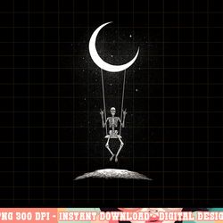 rock on skeleton moon band tees - rock and roll graphic tees png, sublimation copy