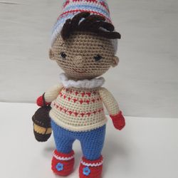 Hand crochet Christmas Elf Stuffed toys Plush toys Knit Christmas gift Home Decor