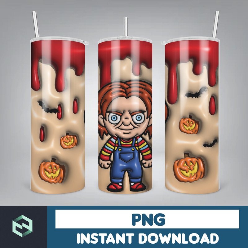 3D Inflated Horror Skinny Tumbler Sublimation Design, 3D Inflated Halloween 20oz Tumbler Design Png, Killers Tumbler Wrapped (1).jpg