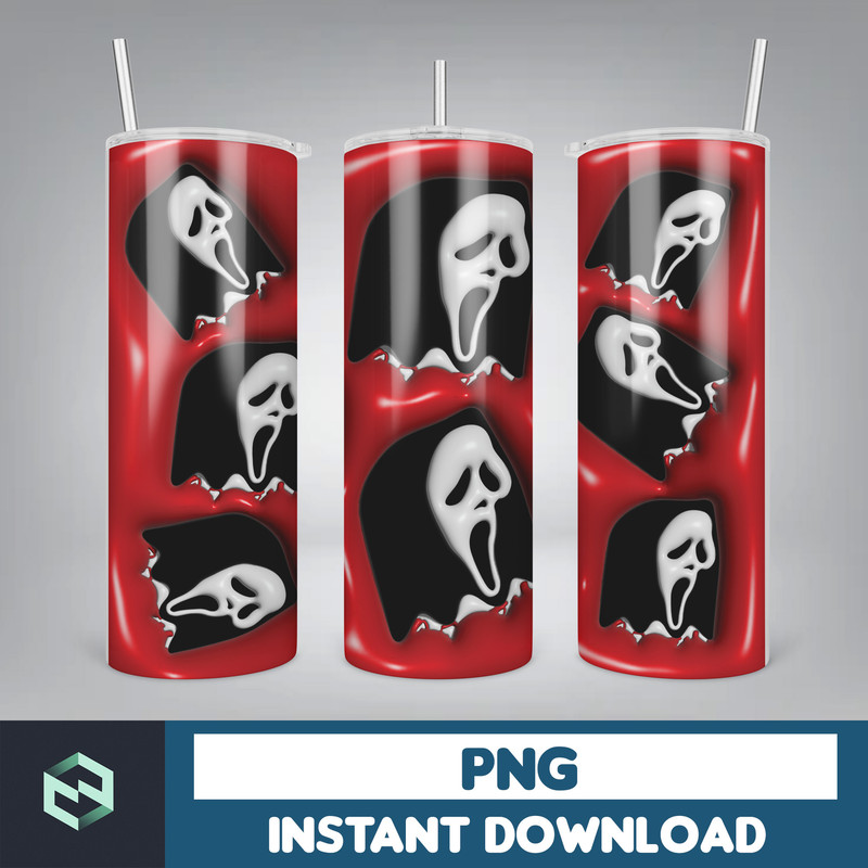 3D Inflated Horror Skinny Tumbler Sublimation Design, 3D Inflated Halloween 20oz Tumbler Design Png, Killers Tumbler Wrapped (11).jpg